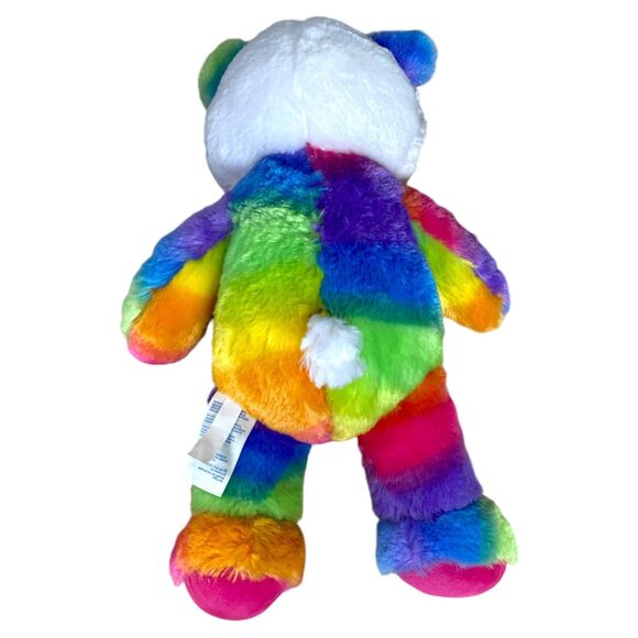 Build-A-Bear Rainbow Tie-Dye Panda Plush Stuffed Animal 16" 2014 Colorful - Picture 5 of 7